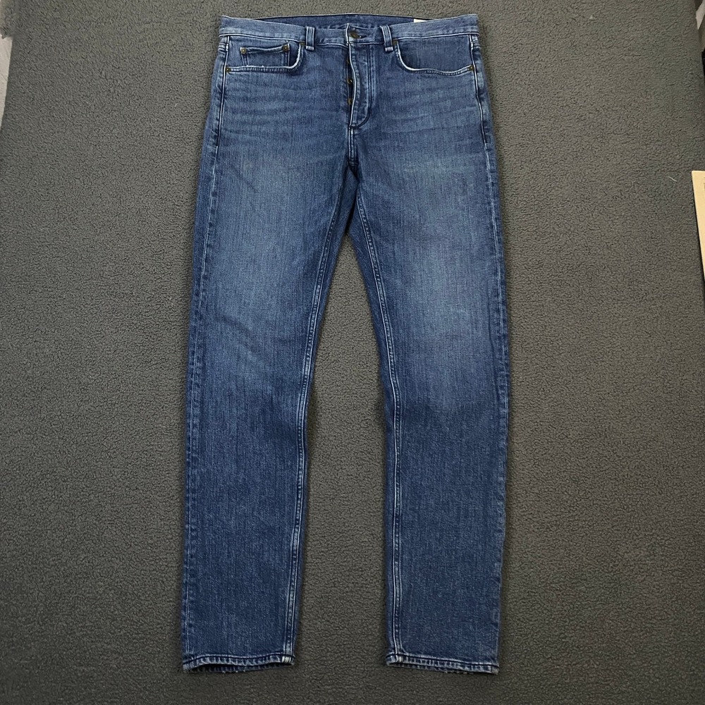 Rag & Bone Jeans Men 34x32 Blue Fit 2 Slim Burgess Button Fly Denim Pants